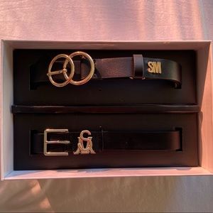 Steve Madden belts set of 2 gold/black, size s/m